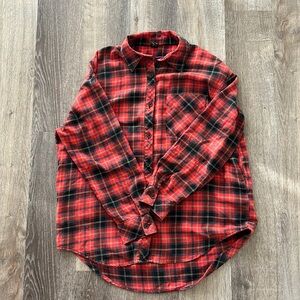 EUC Women’s Wild Fable Oversized Button-Down Shirt Red Small
